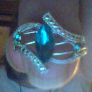 size 7 925 silver and aqua marine ring
